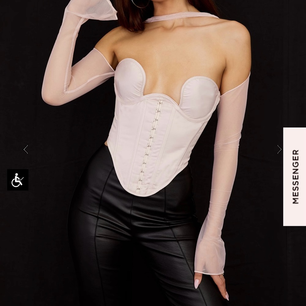 Chic Off-Shoulder Corset Top in Light Pink